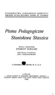 Pisma pedagogiczne Stanisława Staszica