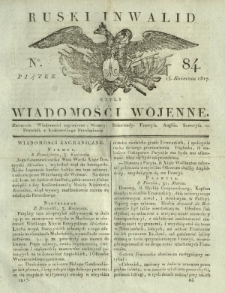 Ruski Inwalid czyli wiadomości wojenne. 1817, nr 84 (13 kwietnia)