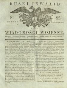 Ruski Inwalid czyli wiadomości wojenne. 1817, nr 85 (14 kwietnia)