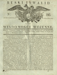 Ruski Inwalid czyli wiadomości wojenne. 1817, nr 86 (15 kwietnia)