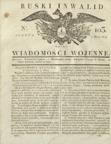 Ruski Inwalid czyli wiadomości wojenne. 1817, nr 103 (5 maja)