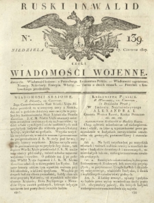 Ruski Inwalid czyli wiadomości wojenne. 1817, nr 139 (17 czerwca)