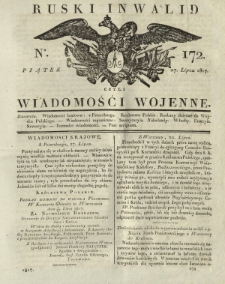 Ruski Inwalid czyli wiadomości wojenne. 1817, nr 172 (27 lipca)