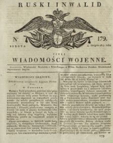 Ruski Inwalid czyli wiadomości wojenne. 1817, nr 179 (4 sierpnia)
