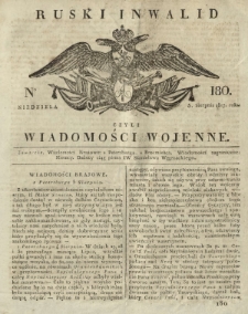 Ruski Inwalid czyli wiadomości wojenne. 1817, nr 180 (5 sierpnia)