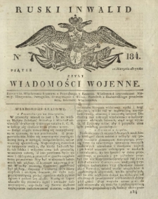Ruski Inwalid czyli wiadomości wojenne. 1817, nr 184 (10 sierpnia)
