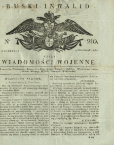 Ruski Inwalid czyli wiadomości wojenne. 1817, nr 210 (9 września)