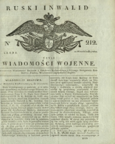 Ruski Inwalid czyli wiadomości wojenne. 1817, nr 212 (12 września)