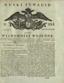 Ruski Inwalid czyli wiadomości wojenne. 1817, nr 224 (26 września)