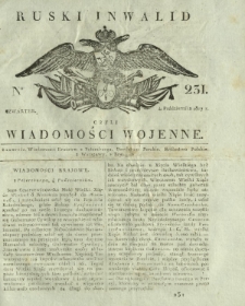 Ruski Inwalid czyli wiadomości wojenne. 1817, nr 231 (4 października)