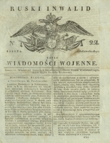 Ruski Inwalid czyli wiadomości wojenne. 1817, nr 251 (27 października)