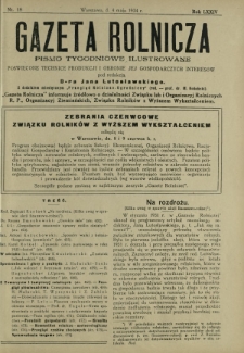 Gazeta Rolnicza : pismo tygodniowe ilustrowane. R. 74, nr 18 (4 maja 1934)