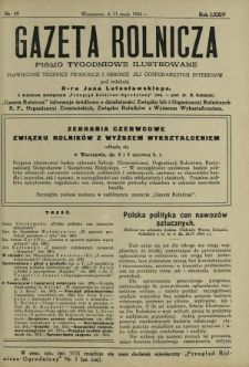 Gazeta Rolnicza : pismo tygodniowe ilustrowane. R. 74, nr 19 (11 maja 1934)