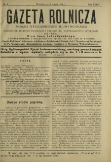 Gazeta Rolnicza : pismo tygodniowe ilustrowane. R. 74, nr 5 (2 lutego 1934)