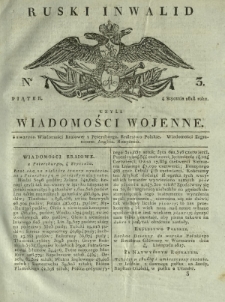 Ruski Inwalid czyli wiadomości wojenne. 1818, nr 3 (4 stycznia)