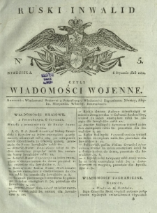 Ruski Inwalid czyli wiadomości wojenne. 1818, nr 5 (6 stycznia)