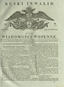 Ruski Inwalid czyli wiadomości wojenne. 1818, nr 7 (9 stycznia)