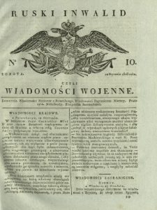 Ruski Inwalid czyli wiadomości wojenne. 1818, nr 10 (12 stycznia)