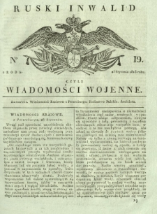 Ruski Inwalid czyli wiadomości wojenne. 1818, nr 19 (23 stycznia)
