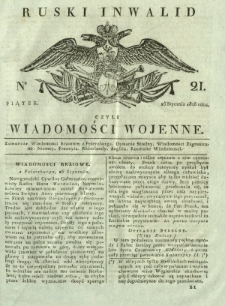 Ruski Inwalid czyli wiadomości wojenne. 1818, nr 21 (25 stycznia)