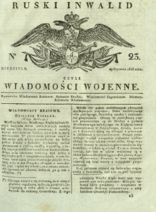 Ruski Inwalid czyli wiadomości wojenne. 1818, nr 23 (27 stycznia)