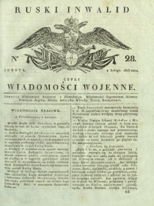Ruski Inwalid czyli wiadomości wojenne. 1818, nr 28 (2 lutego)