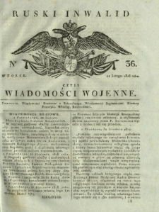 Ruski Inwalid czyli wiadomości wojenne. 1818, nr 36 (12 lutego)
