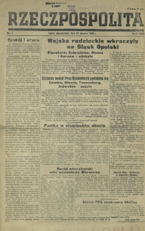 Rzeczpospolita : organ Polskiego Komitetu Wyzwolenia Narodowego. R. 2, nr 21=165 (22 stycznia 1945)