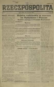 Rzeczpospolita : organ Polskiego Komitetu Wyzwolenia Narodowego. R. 2, nr 22=166 (23 stycznia 1945)