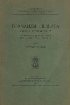 Formalizm Hilberta. Cz. 1, Formalizm H1