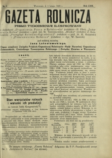 Gazeta Rolnicza : pismo tygodniowe ilustrowane. R. 69, nr 5 (1 lutego 1929)