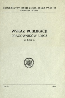 Wykaz Publikacji Pracowników UMCS w 1988 r.