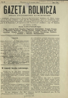 Gazeta Rolnicza : pismo tygodniowe ilustrowane. R. 70, nr 38 (19 września 1930)