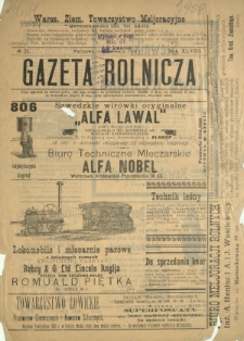 Gazeta Rolnicza : pismo tygodniowe. R. 48, nr 21 (23 maja 1908)