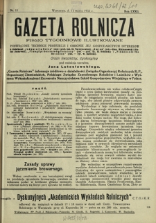 Gazeta Rolnicza : pismo tygodniowe ilustrowane. R. 72, nr 11 (11 marca 1932)