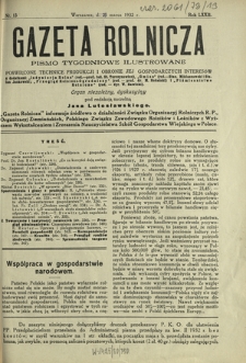 Gazeta Rolnicza : pismo tygodniowe ilustrowane. R. 72, nr 13 (25 marca 1932)