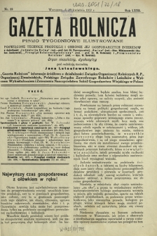 Gazeta Rolnicza : pismo tygodniowe ilustrowane. R. 72, nr 18 (29 kwietnia 1932)