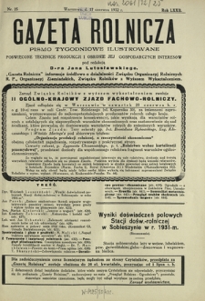 Gazeta Rolnicza : pismo tygodniowe ilustrowane. R. 72, nr 25 (17 czerwca 1932)
