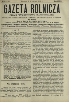 Gazeta Rolnicza : pismo tygodniowe ilustrowane. R. 73, nr 31-32 (11 sierpnia 1933)