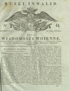 Ruski Inwalid czyli wiadomości wojenne. 1818, nr 41 (17 lutego)