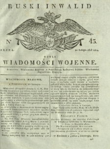 Ruski Inwalid czyli wiadomości wojenne. 1818, nr 43 (20 lutego)