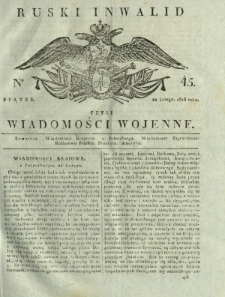 Ruski Inwalid czyli wiadomości wojenne. 1818, nr 45 (22 lutego)