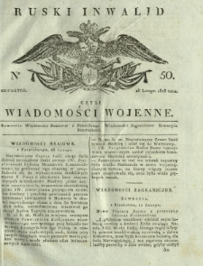 Ruski Inwalid czyli wiadomości wojenne. 1818, nr 50 (28 lutego)