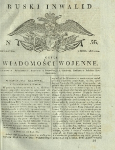 Ruski Inwalid czyli wiadomości wojenne. 1818, nr 56 (7 marca)