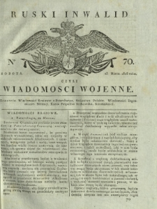 Ruski Inwalid czyli wiadomości wojenne. 1818, nr 70 (23 marca)