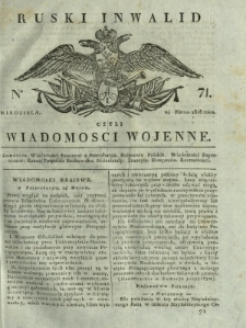 Ruski Inwalid czyli wiadomości wojenne. 1818, nr 71 (24 marca)
