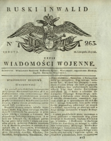 Ruski Inwalid czyli wiadomości wojenne. 1817, nr 263 (10 listopada)
