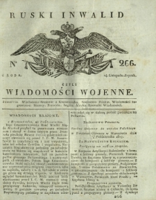 Ruski Inwalid czyli wiadomości wojenne. 1817, nr 266 (14 listopada)