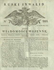 Ruski Inwalid czyli wiadomości wojenne. 1817, nr 288 (9 grudnia)