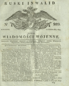 Ruski Inwalid czyli wiadomości wojenne. 1817, nr 289 (11 grudnia)